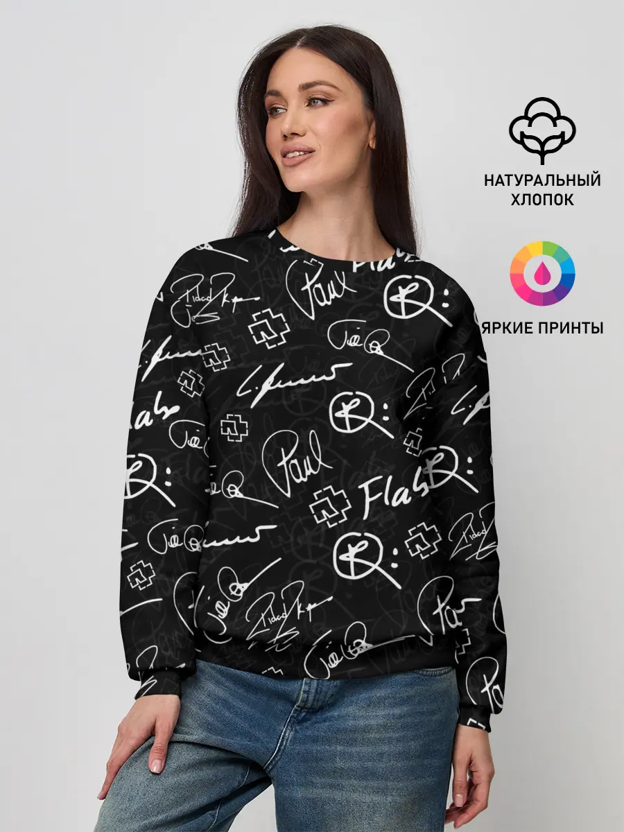 Женский свитшот / RAMMSTEIN АВТОГРАФЫ | РАМШТАЙН