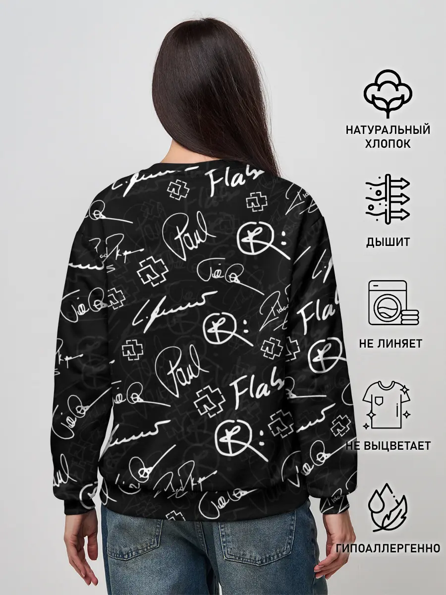 Женский свитшот / RAMMSTEIN АВТОГРАФЫ | РАМШТАЙН