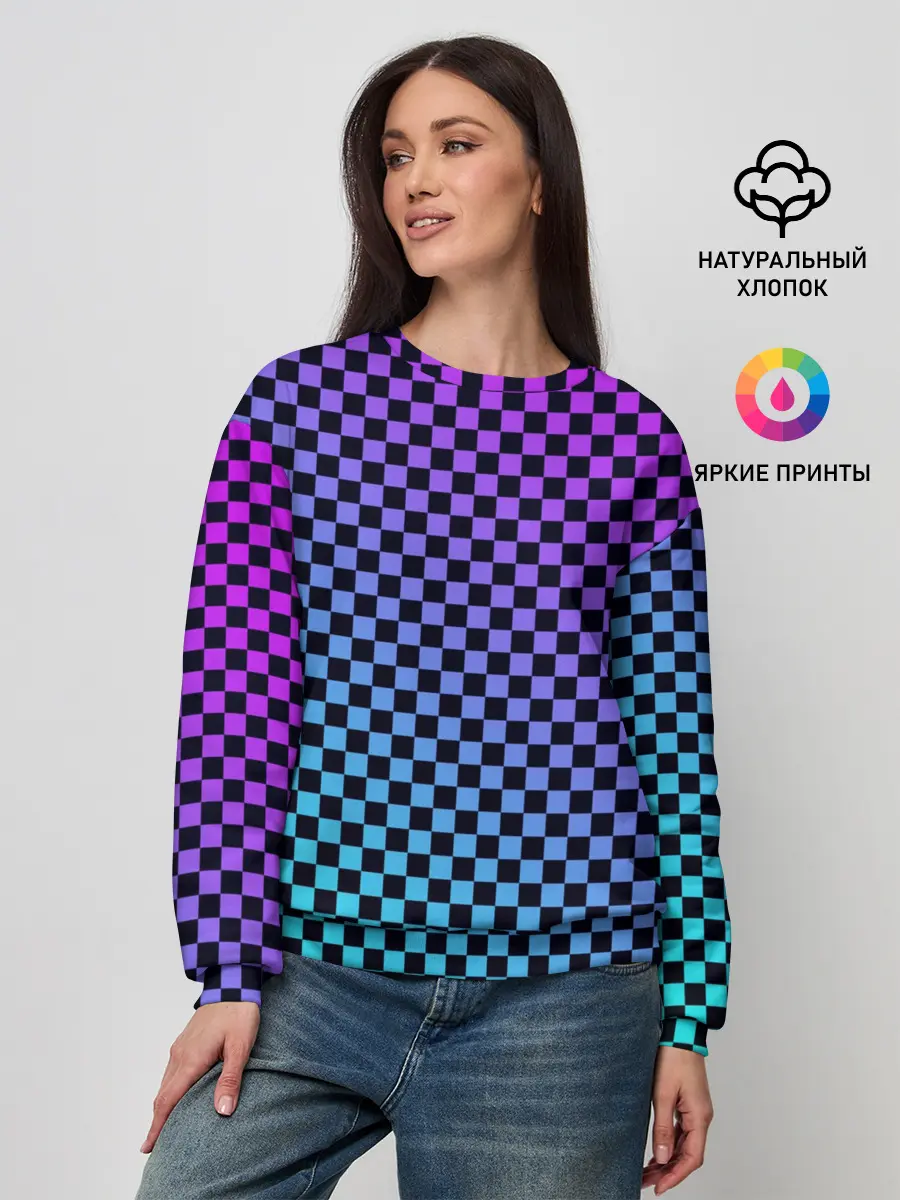 Женский свитшот / Checkerboard gradient