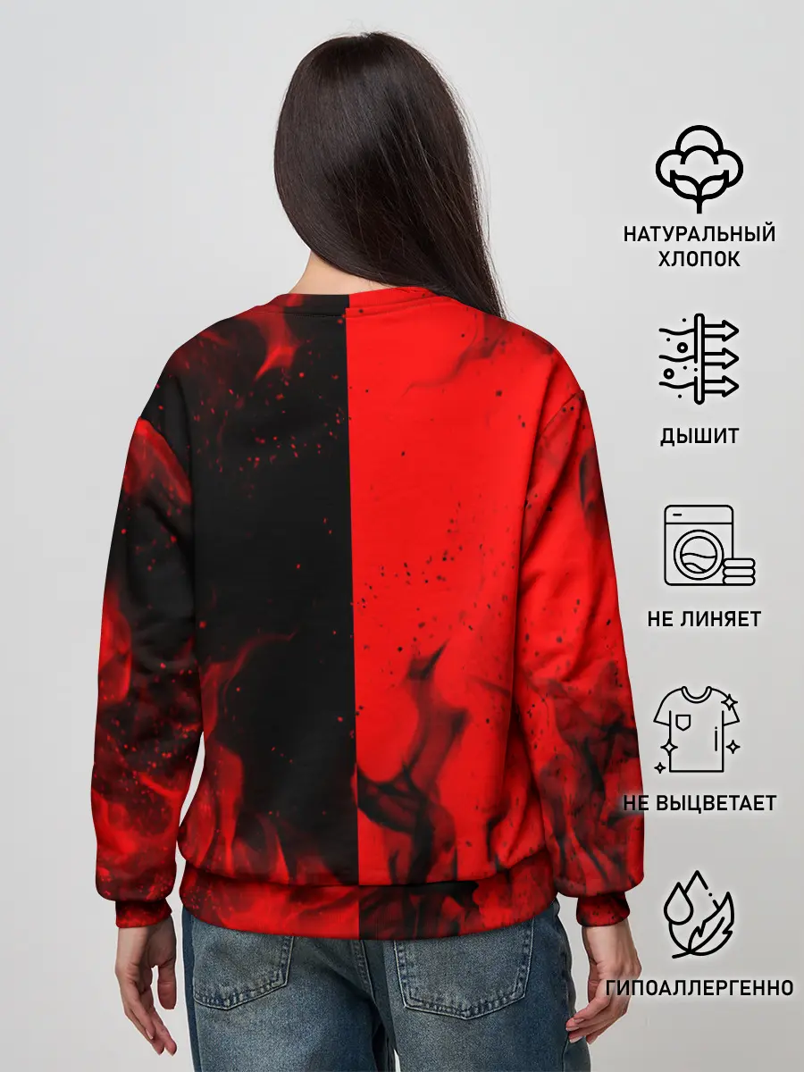 Женский свитшот / BLACK RED FIRE