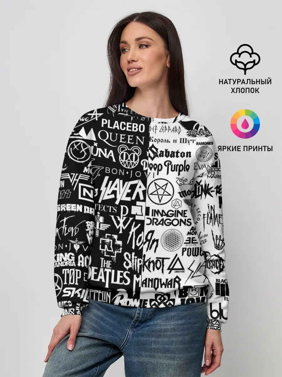 Женский свитшот / ЛОГОТИПЫ РОК ГРУПП