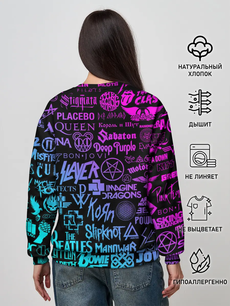 Женский свитшот / ЛОГОТИПЫ РОК ГРУПП