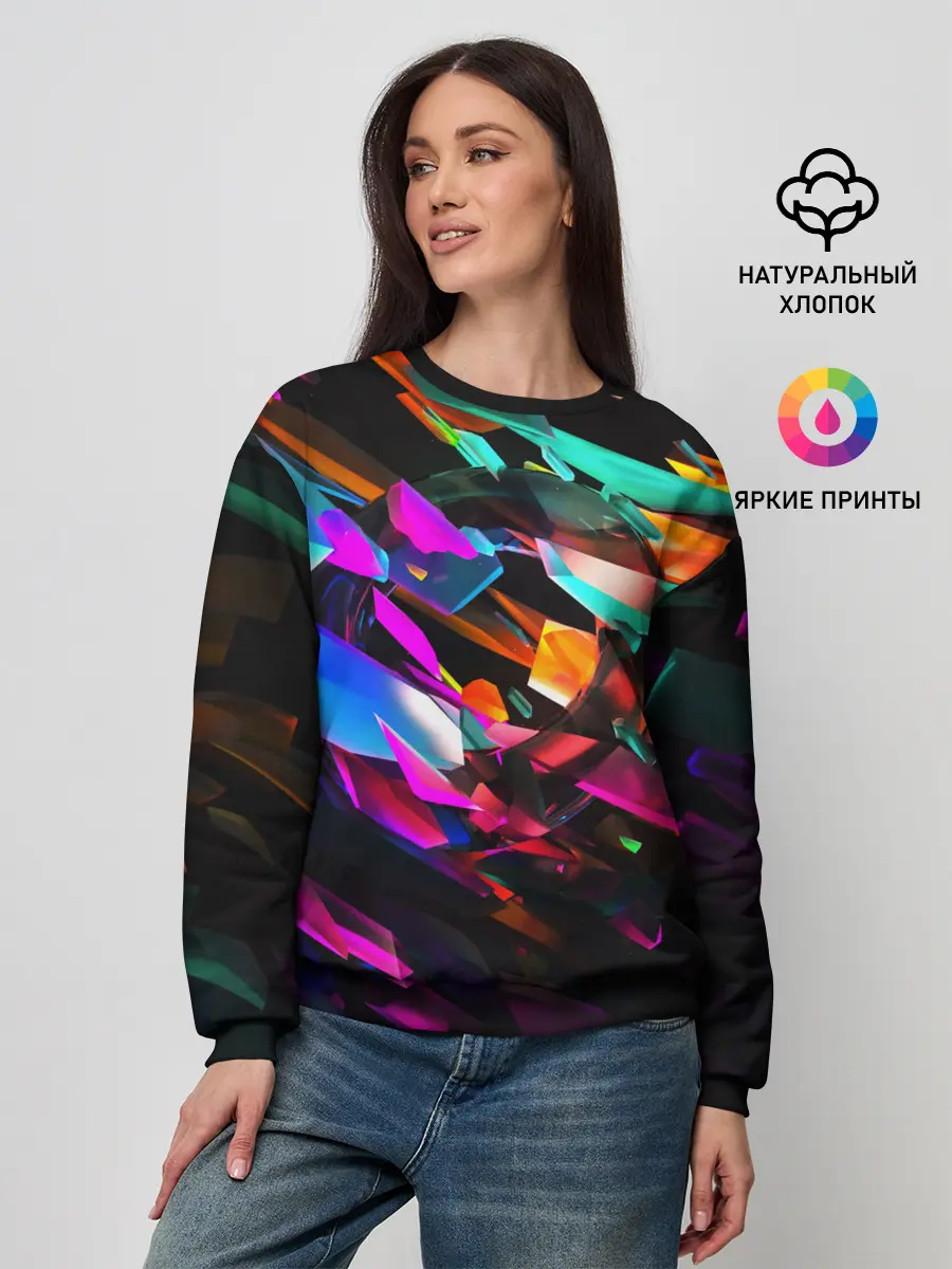 Женский свитшот / АБСТРАКЦИЯ НЕОНОВАЯ
