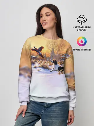 Женский свитшот / Собака и фазан