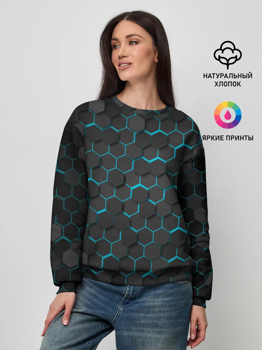 Женский свитшот / Turquoise Octagon