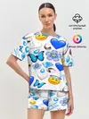 Женская пижама с шортами / Смайлики