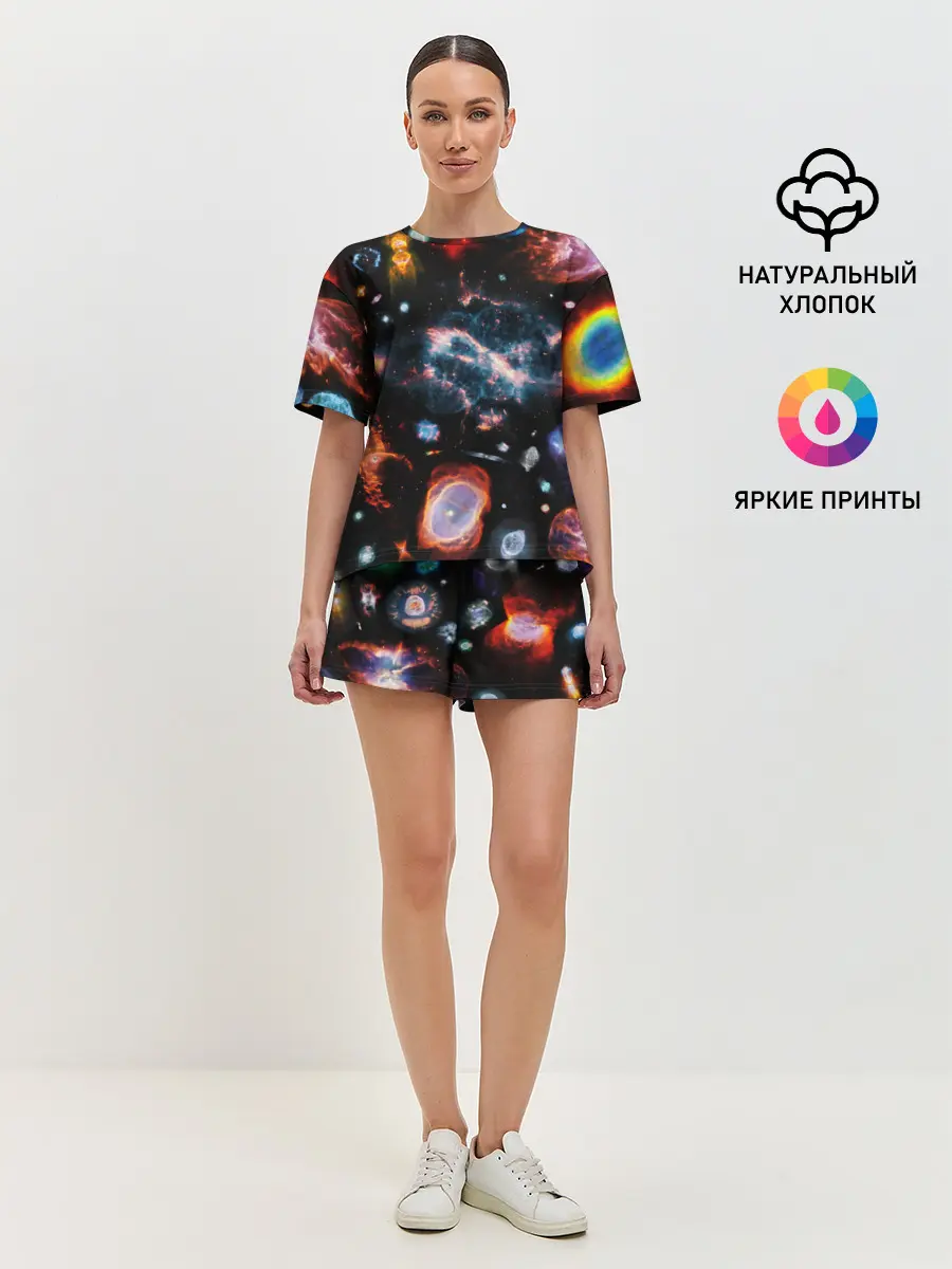 Женская пижама с шортами / КОСМОС