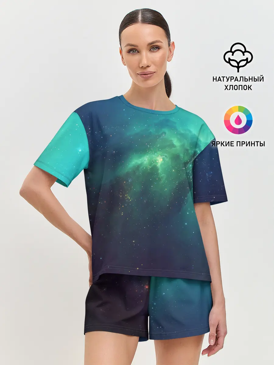Женская пижама с шортами / GALAXY