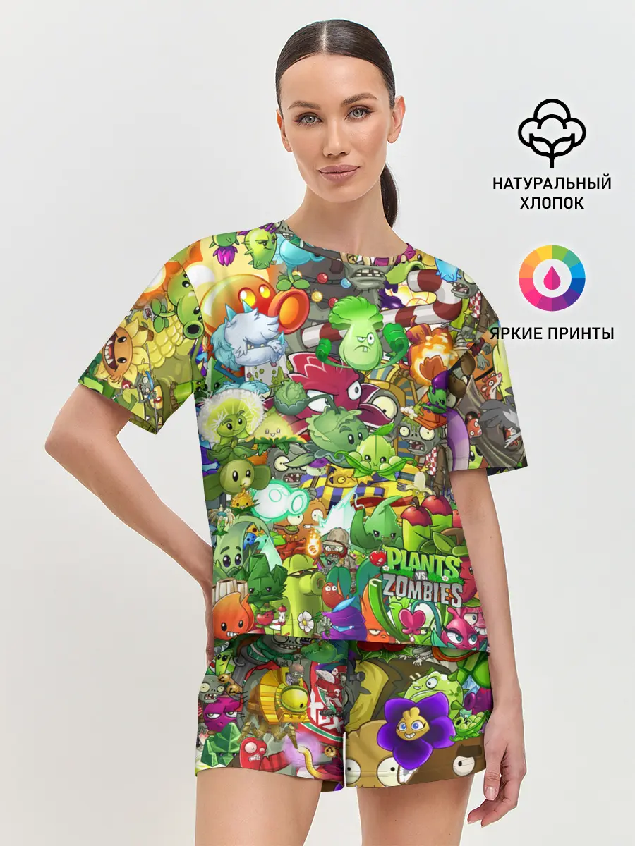 Женская пижама с шортами / Plants vs Zombies
