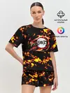 Женская пижама с шортами / Kimetsu no Yaiba желтое пламя