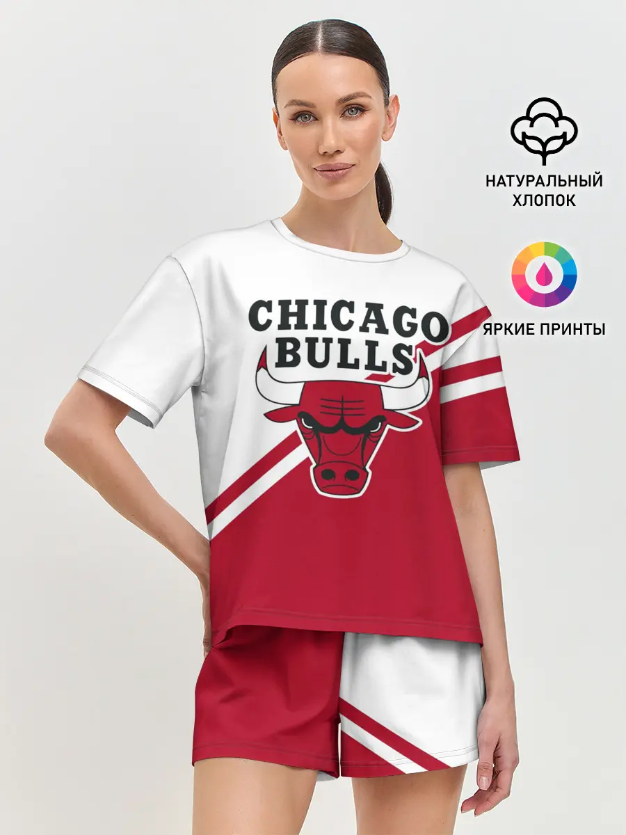 Женская пижама с шортами / Chicago Bulls Red-White