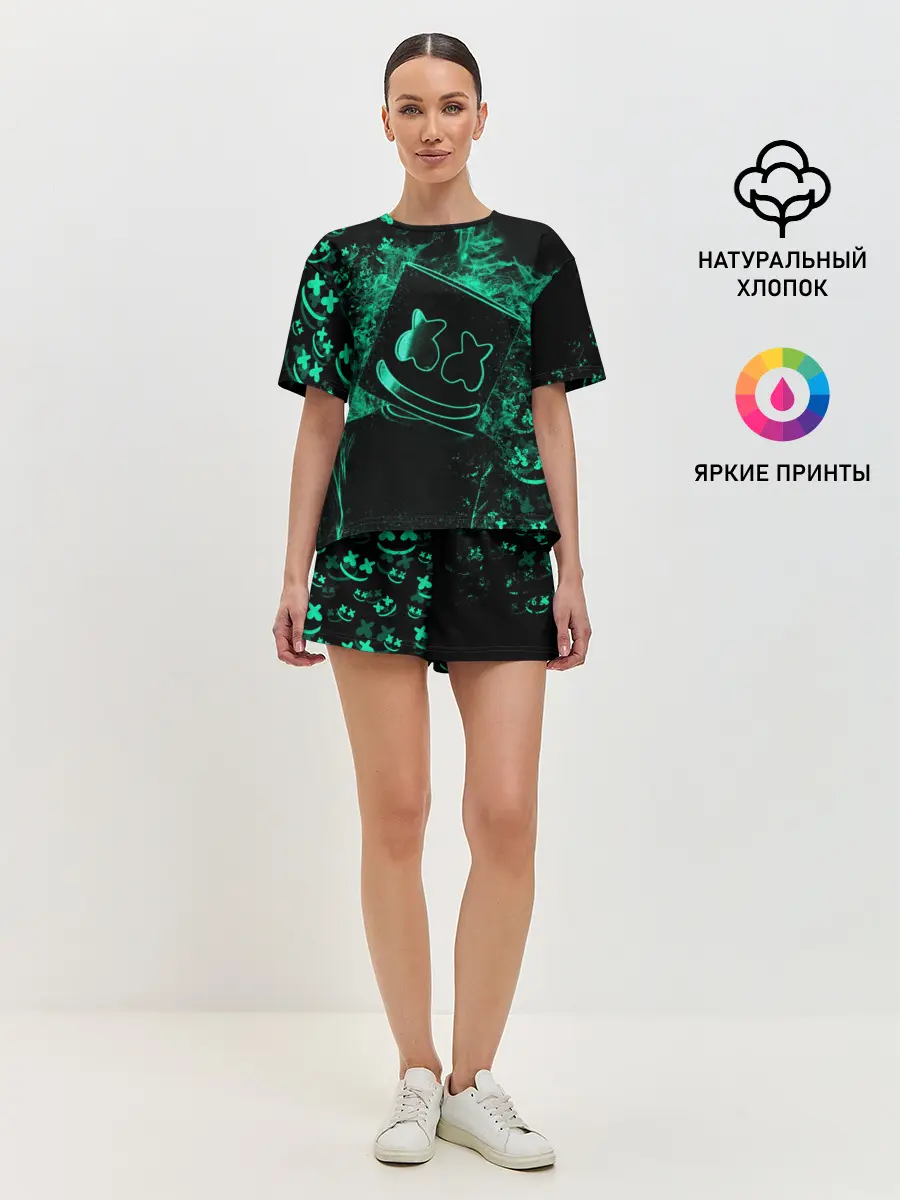 Женская пижама с шортами / Marshmello