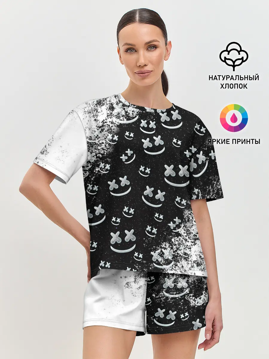 Женская пижама с шортами / Marshmello