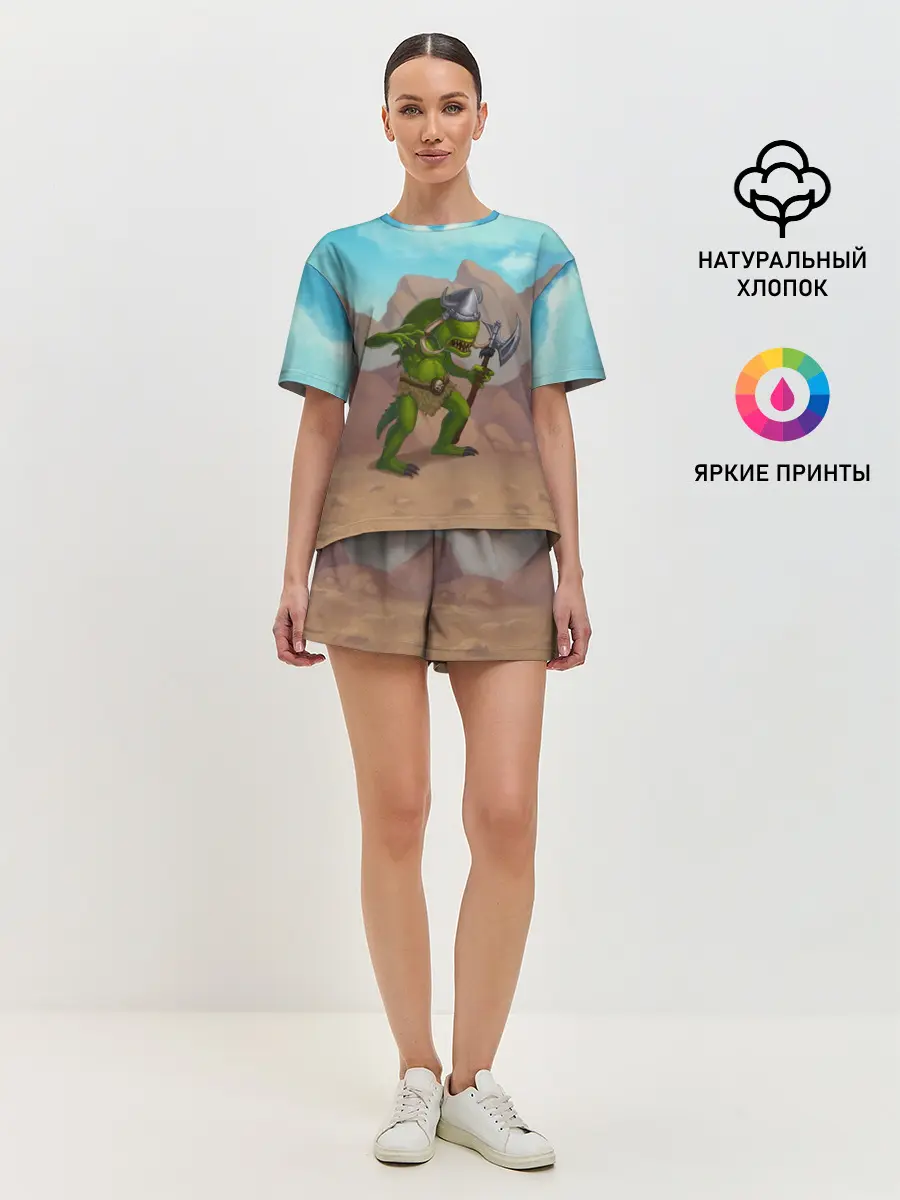 Женская пижама с шортами / Сэр Троглодит - Варвар