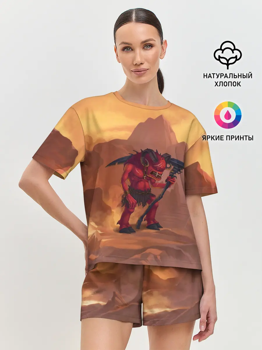 Женская пижама с шортами / Сэр Троглодит - Демон, инферно