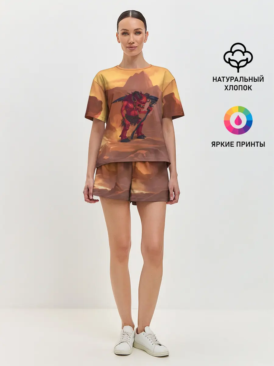 Женская пижама с шортами / Сэр Троглодит - Демон, инферно