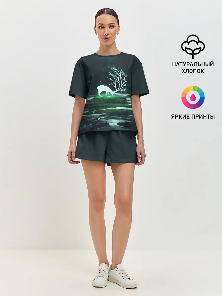 Женская пижама с шортами / ОЛЕНЬ