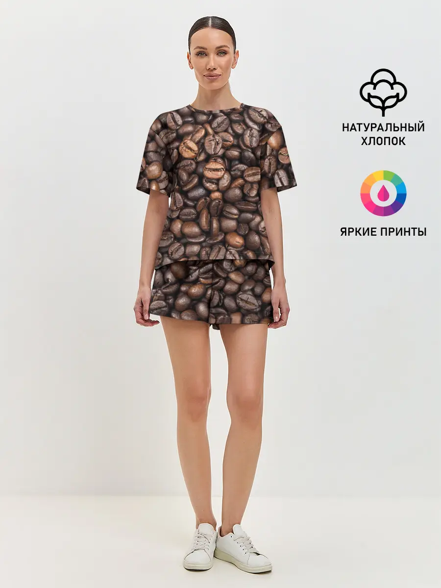 Женская пижама с шортами / Coffee