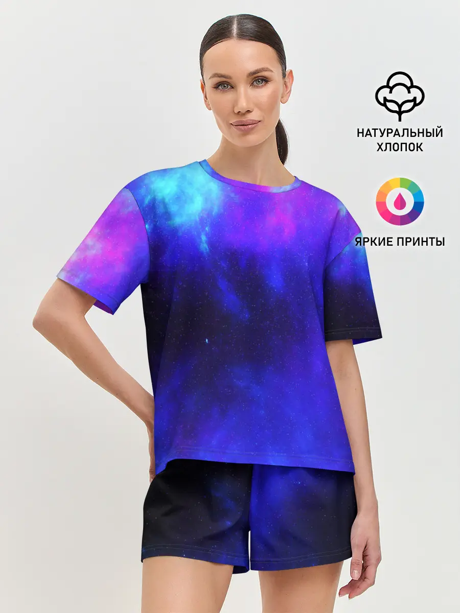 Женская пижама с шортами / СЕВЕРНОЕ СИЯНИЕ