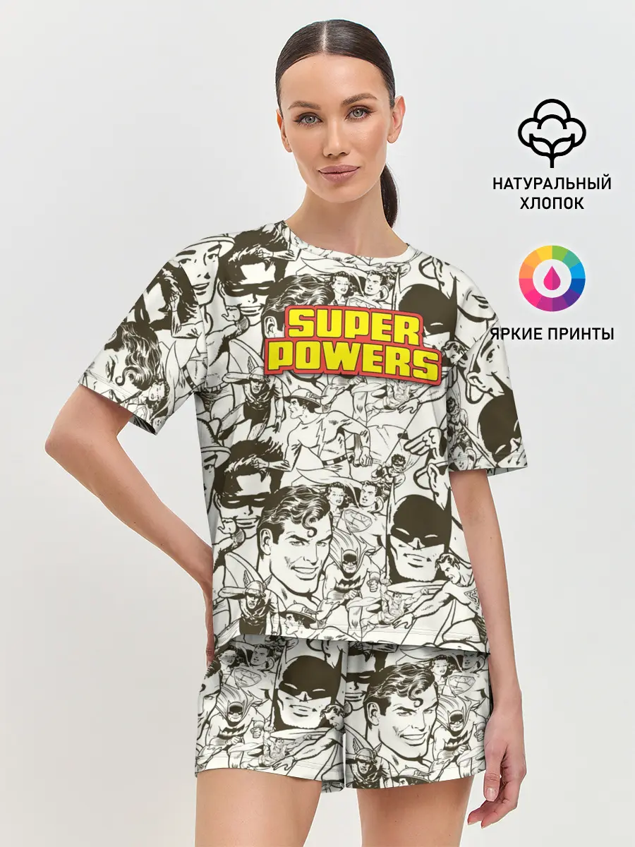 Женская пижама с шортами / Super Powers