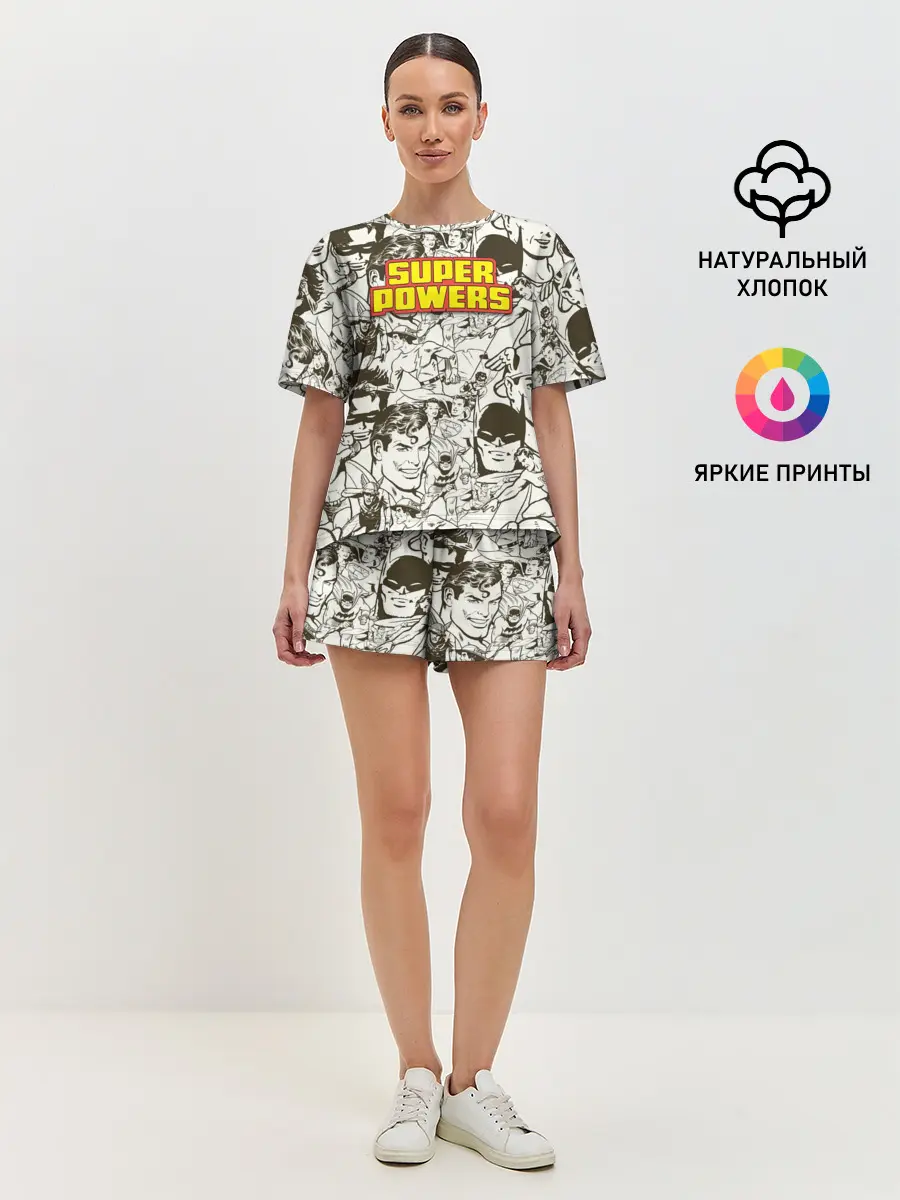 Женская пижама с шортами / Super Powers