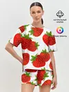 Женская пижама с шортами / Клубника