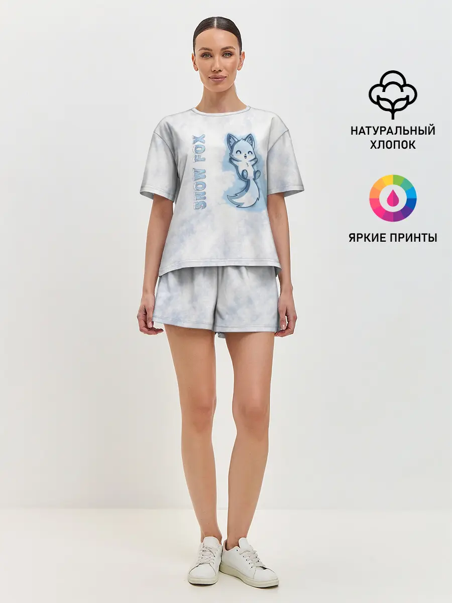 Женская пижама с шортами / Snow fox