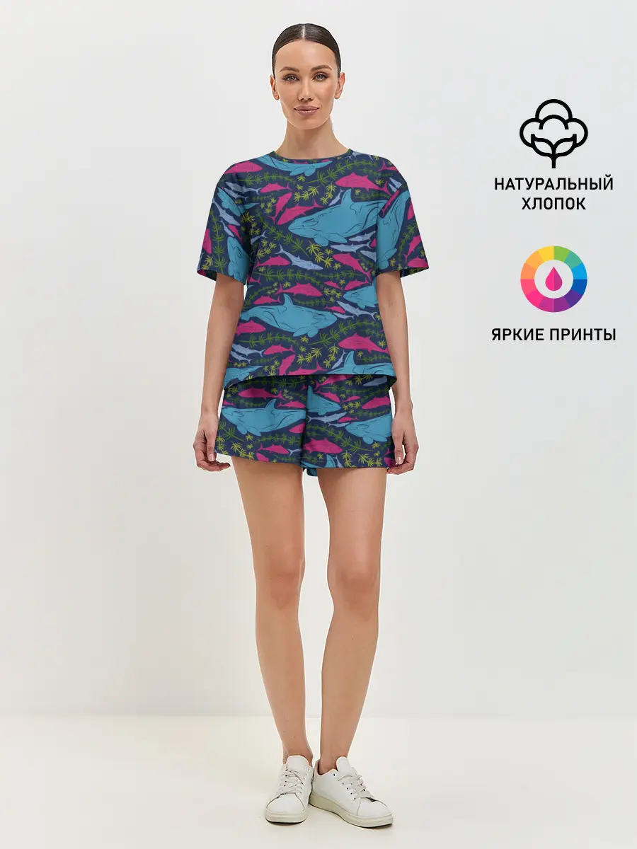 Женская пижама с шортами / Касатки