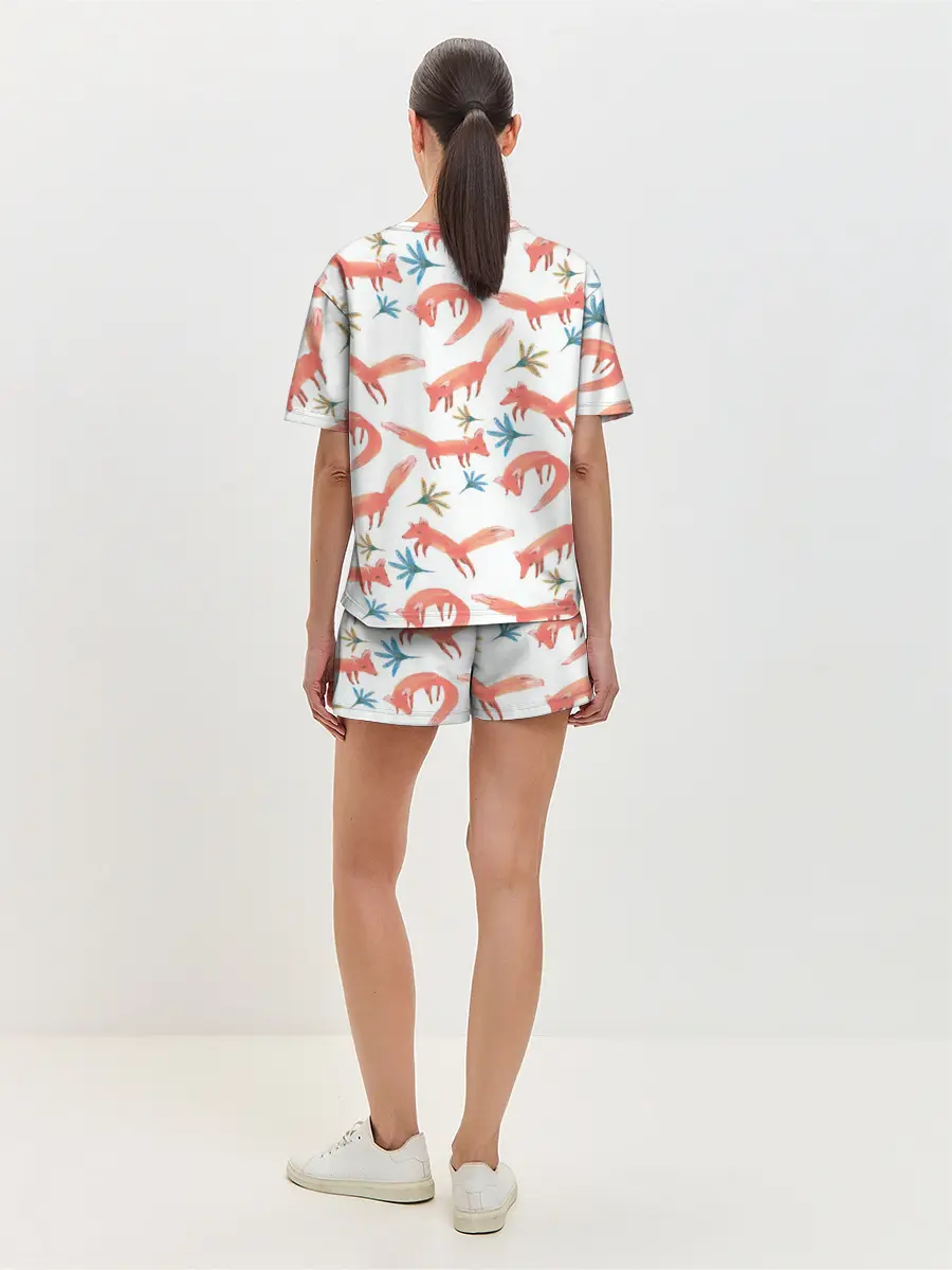 Женская пижама с шортами / Fox Pattern