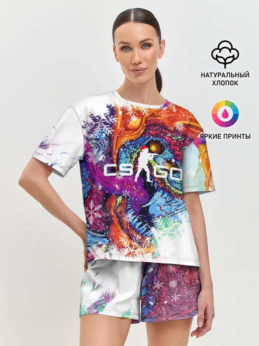 Женская пижама с шортами / Новогодний CS GO