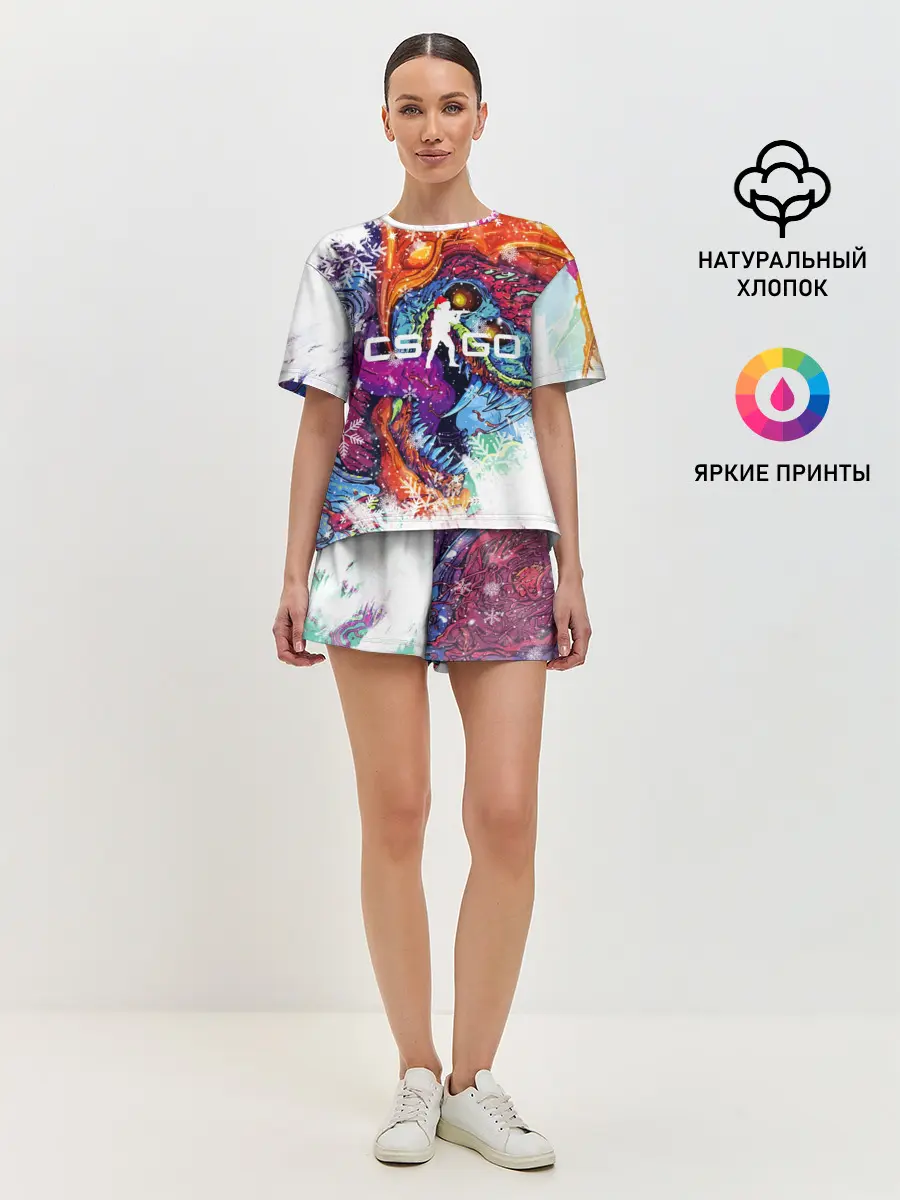 Женская пижама с шортами / Новогодний CS GO