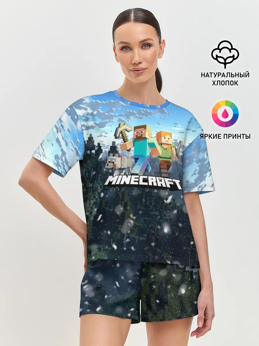 Женская пижама с шортами / Minecraft / Майнкрафт