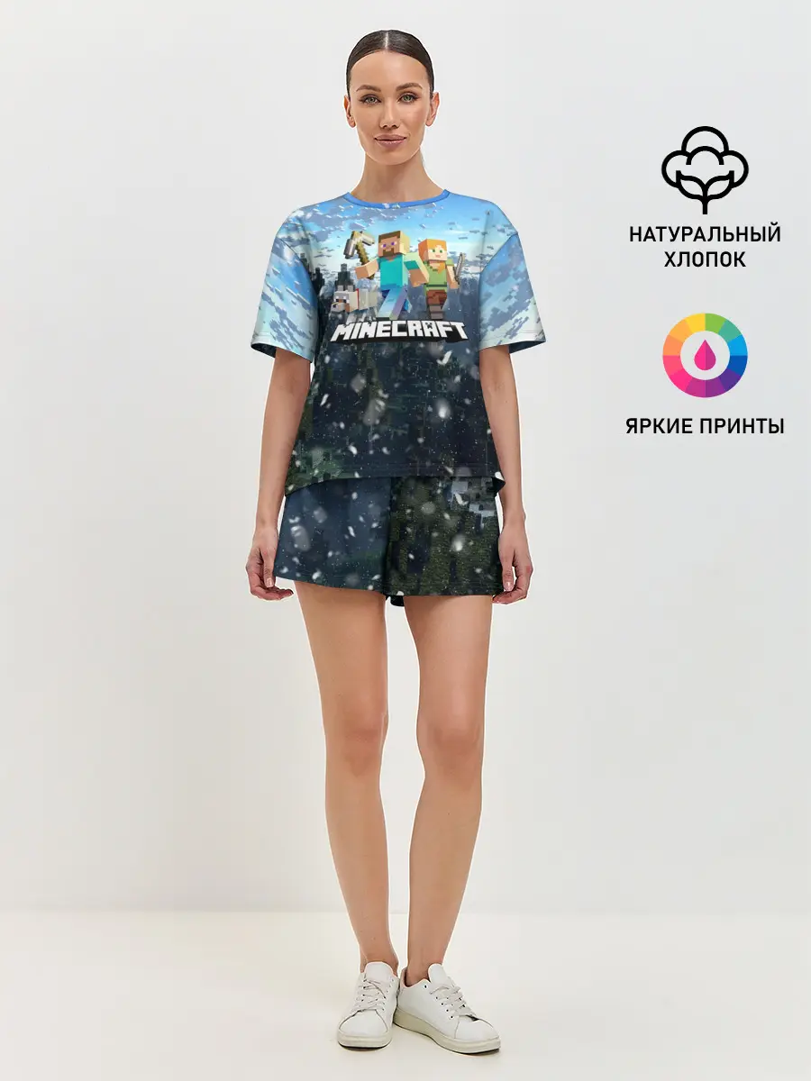 Женская пижама с шортами / Minecraft / Майнкрафт