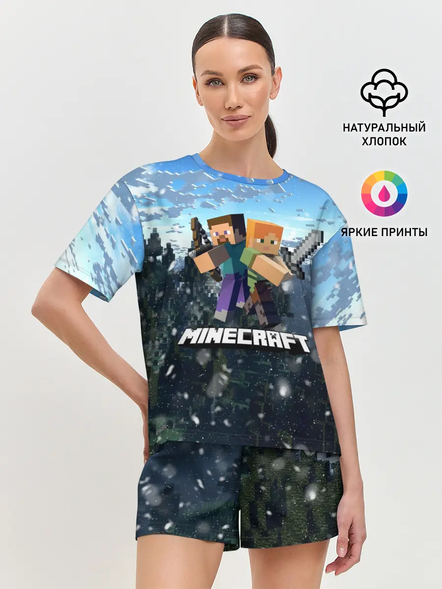 Женская пижама с шортами / Minecraft / Майнкрафт