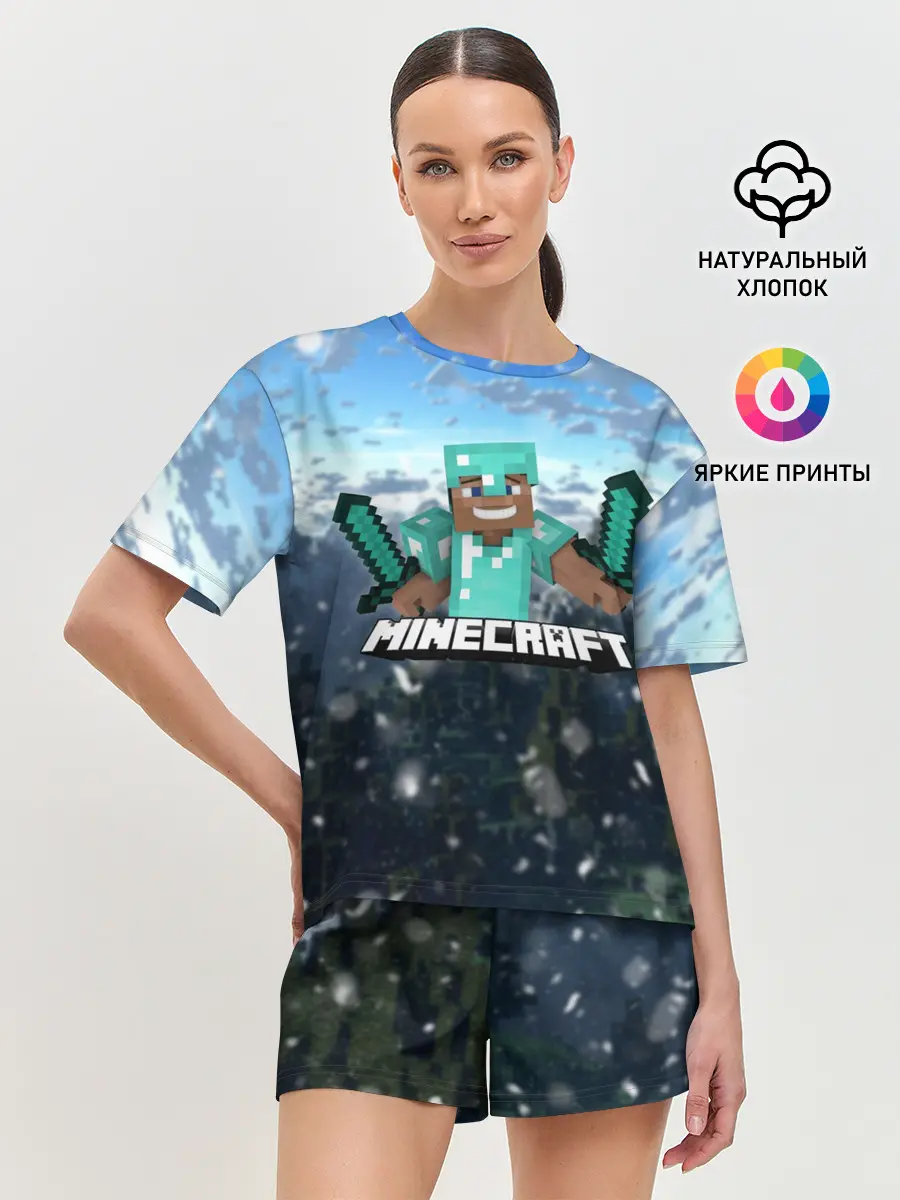 Женская пижама с шортами / Minecraft / Майнкрафт