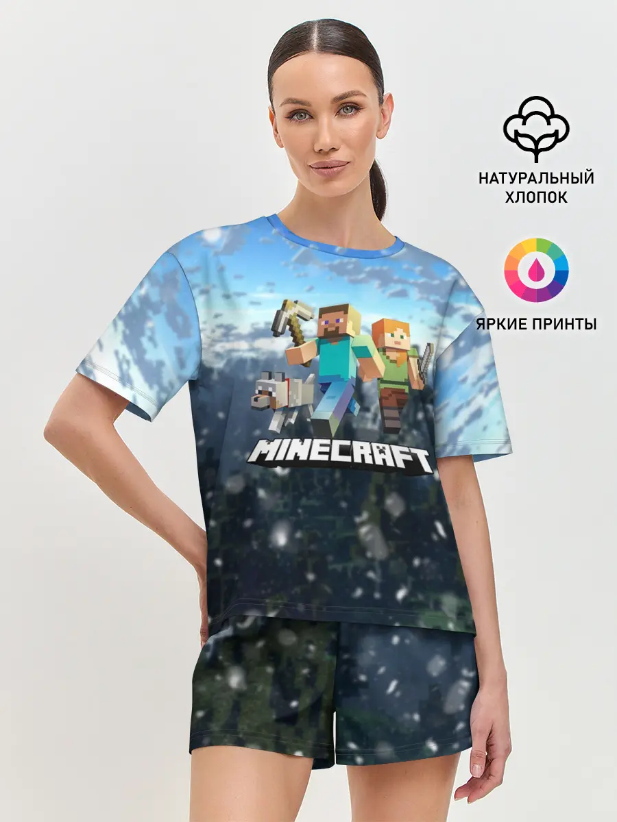 Женская пижама с шортами / Minecraft / Майнкрафт