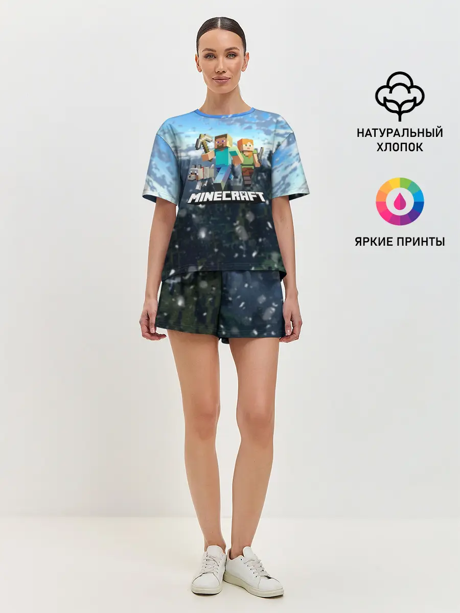 Женская пижама с шортами / Minecraft / Майнкрафт