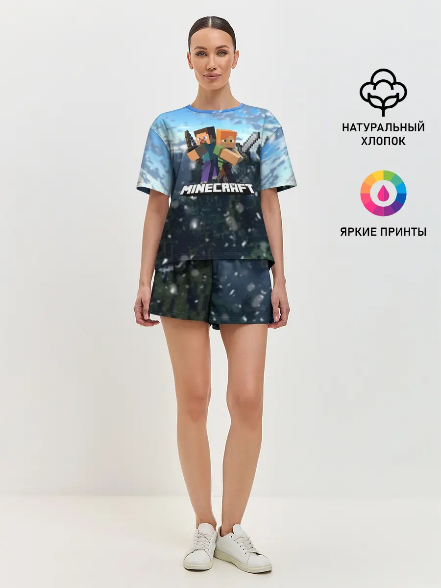 Женская пижама с шортами / Minecraft / Майнкрафт