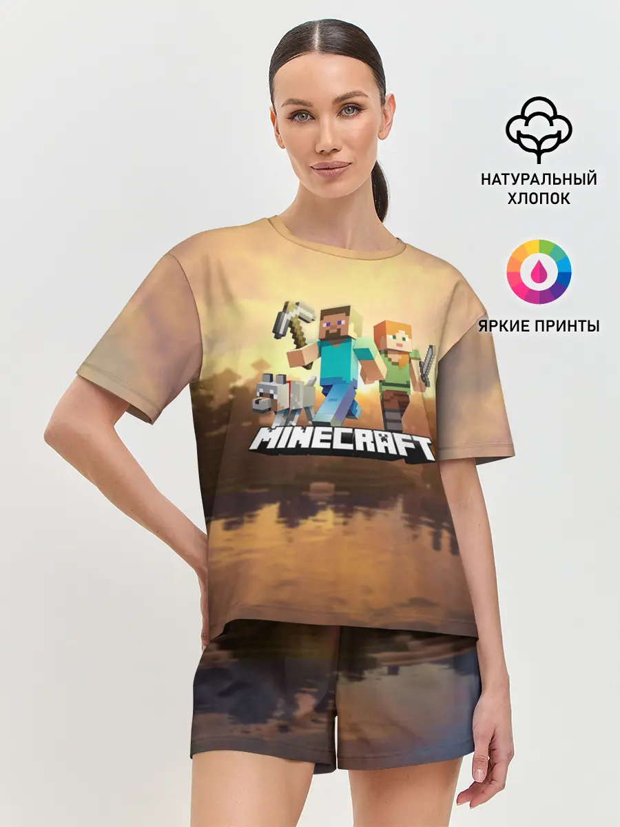 Женская пижама с шортами / Minecraft / Майнкрафт