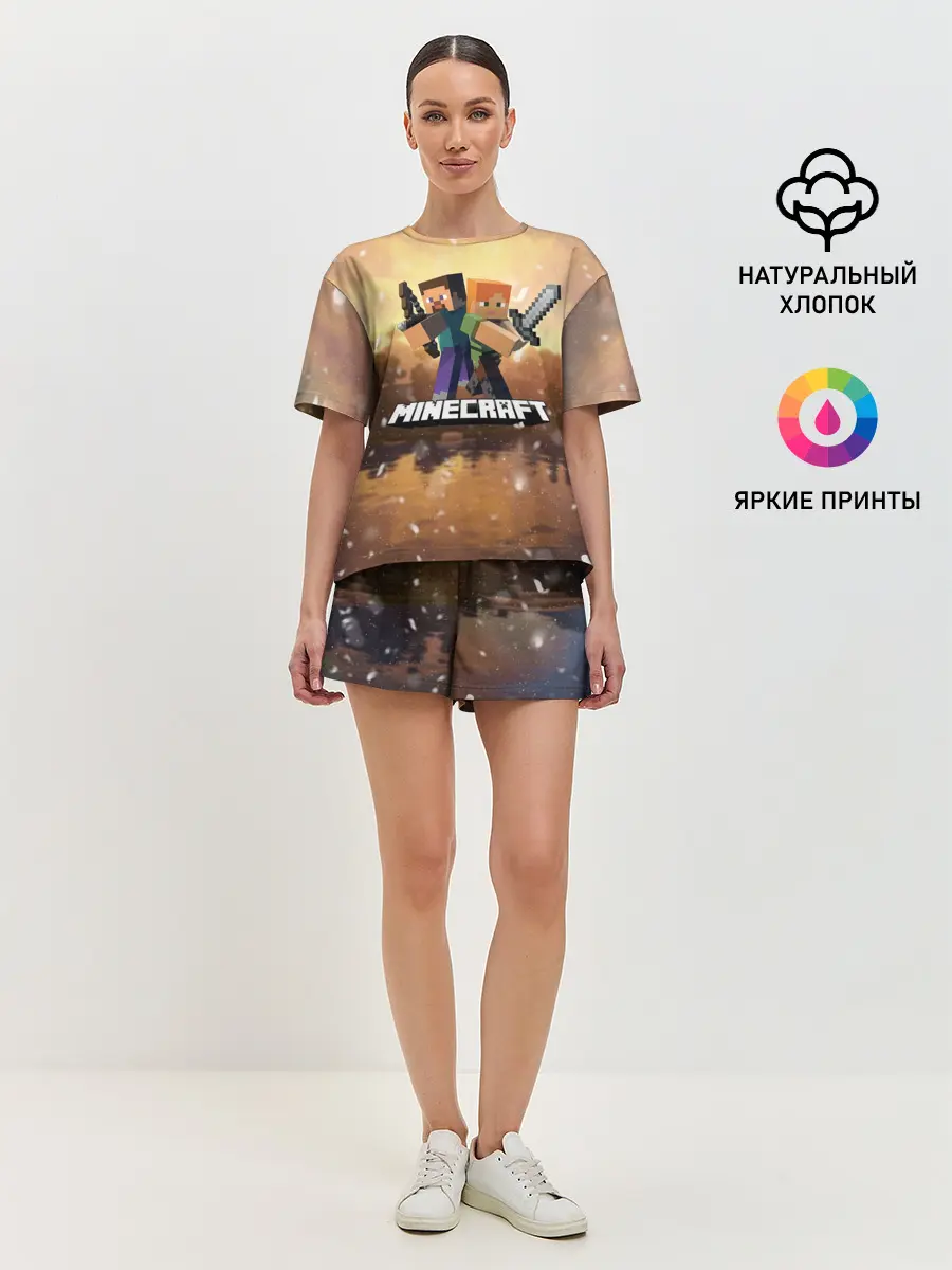 Женская пижама с шортами / Minecraft / Майнкрафт