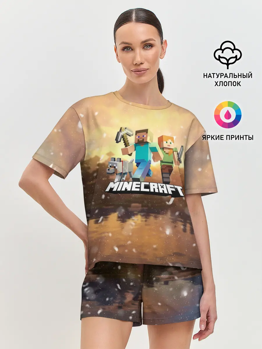 Женская пижама с шортами / Minecraft / Майнкрафт