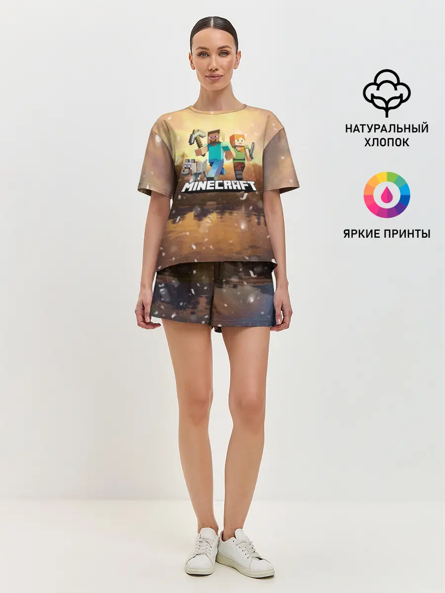 Женская пижама с шортами / Minecraft / Майнкрафт