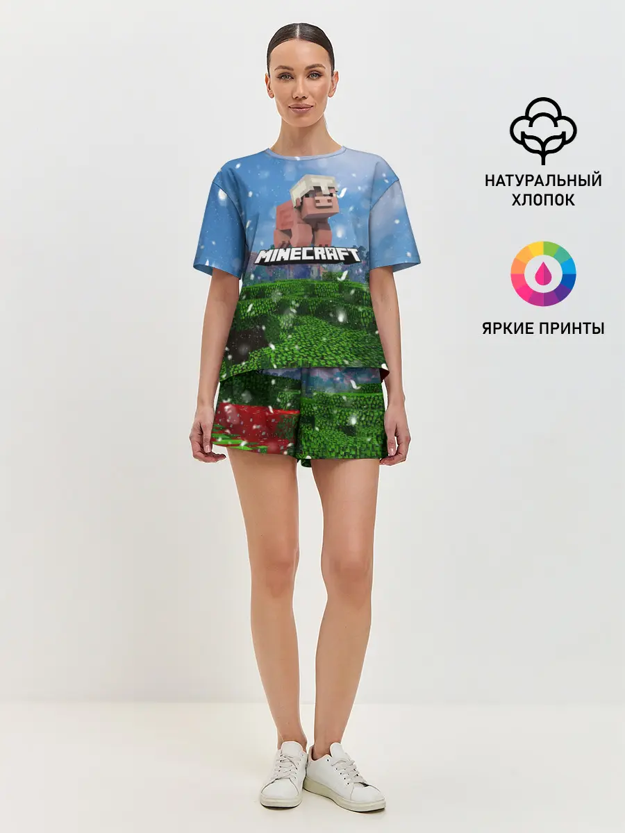 Женская пижама с шортами / Minecraft / Майнкрафт