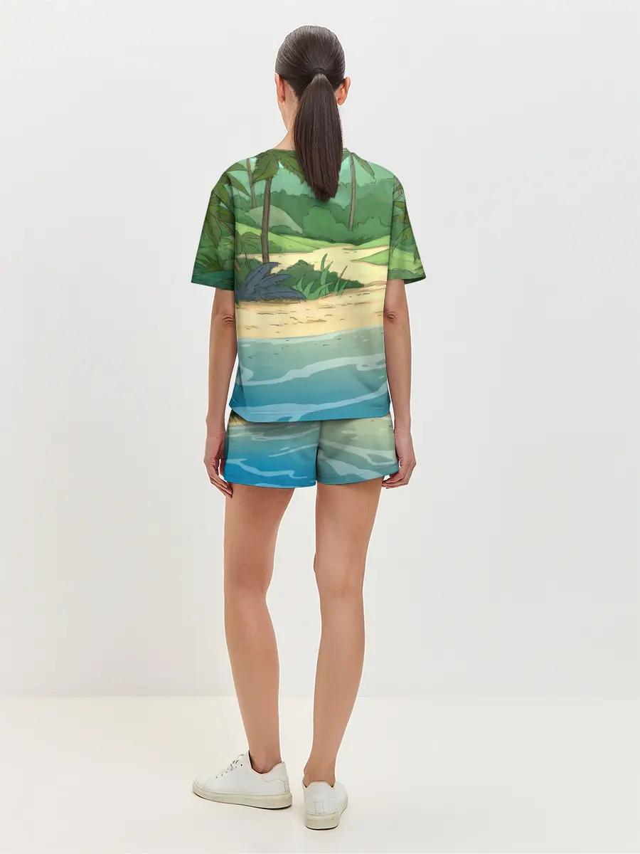 Женская пижама с шортами / Bears on the beach