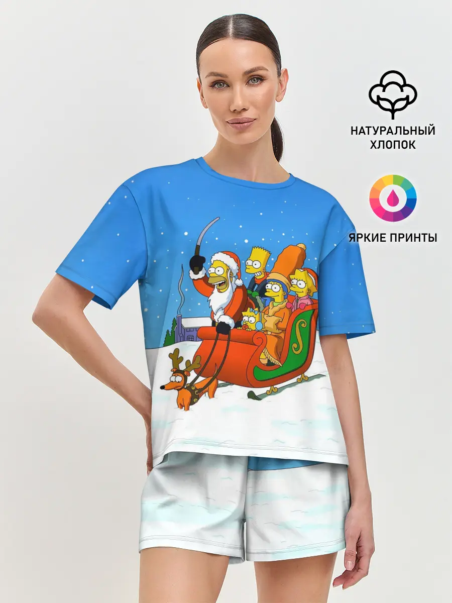 Женская пижама с шортами / Simpsons New Year