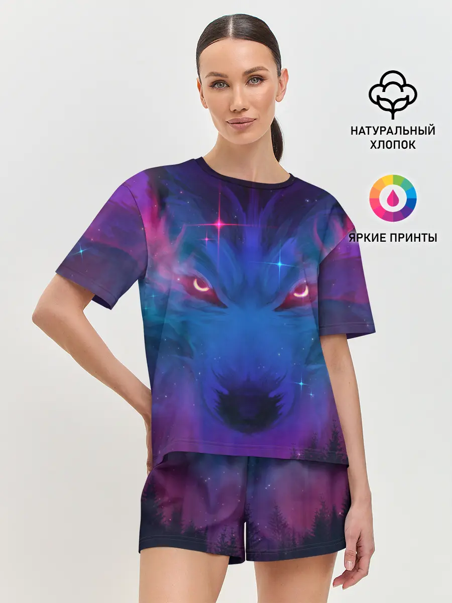 Женская пижама с шортами / Звездный волк