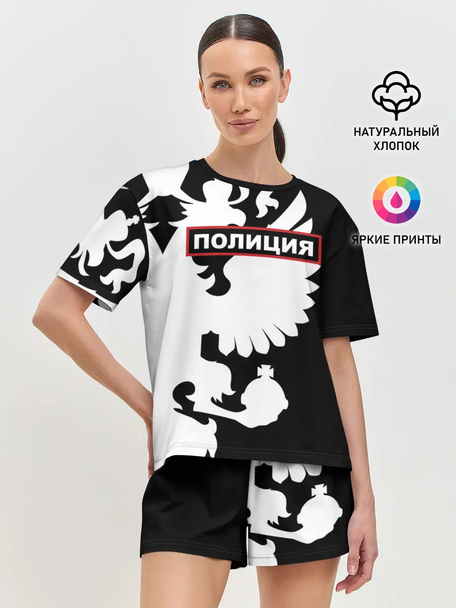 Женская пижама с шортами / Полиция