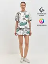 Женская пижама с шортами / Милый крокодил