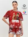Женская пижама с шортами / Новогодний Fortnite
