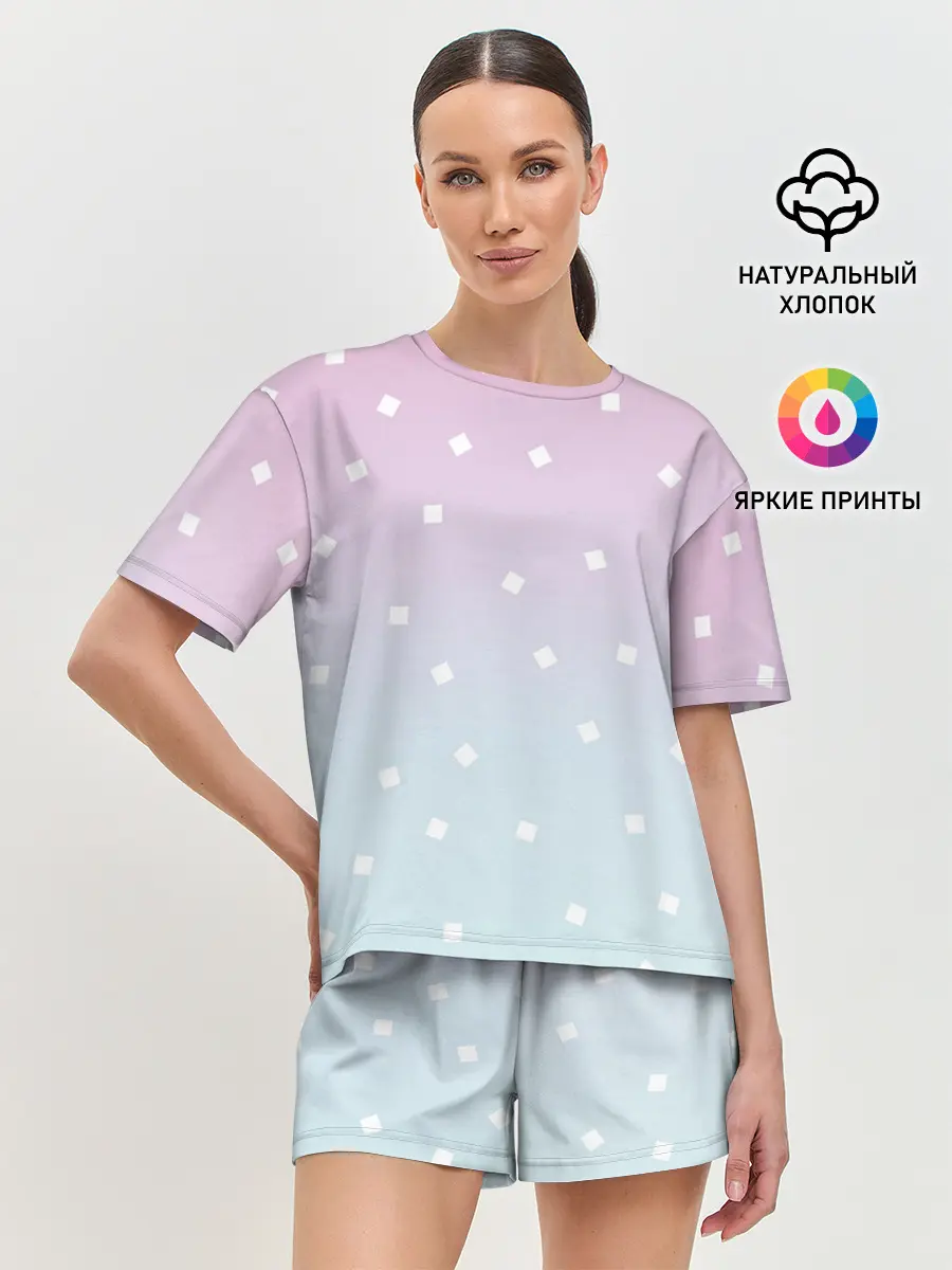 Женская пижама с шортами / Милый градиент